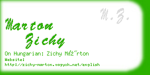 marton zichy business card